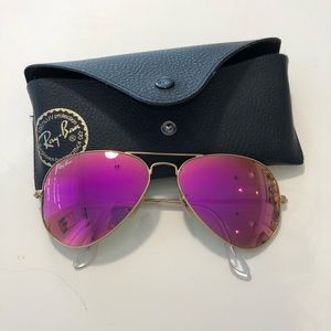 Reflective Pink RayBan Aviators